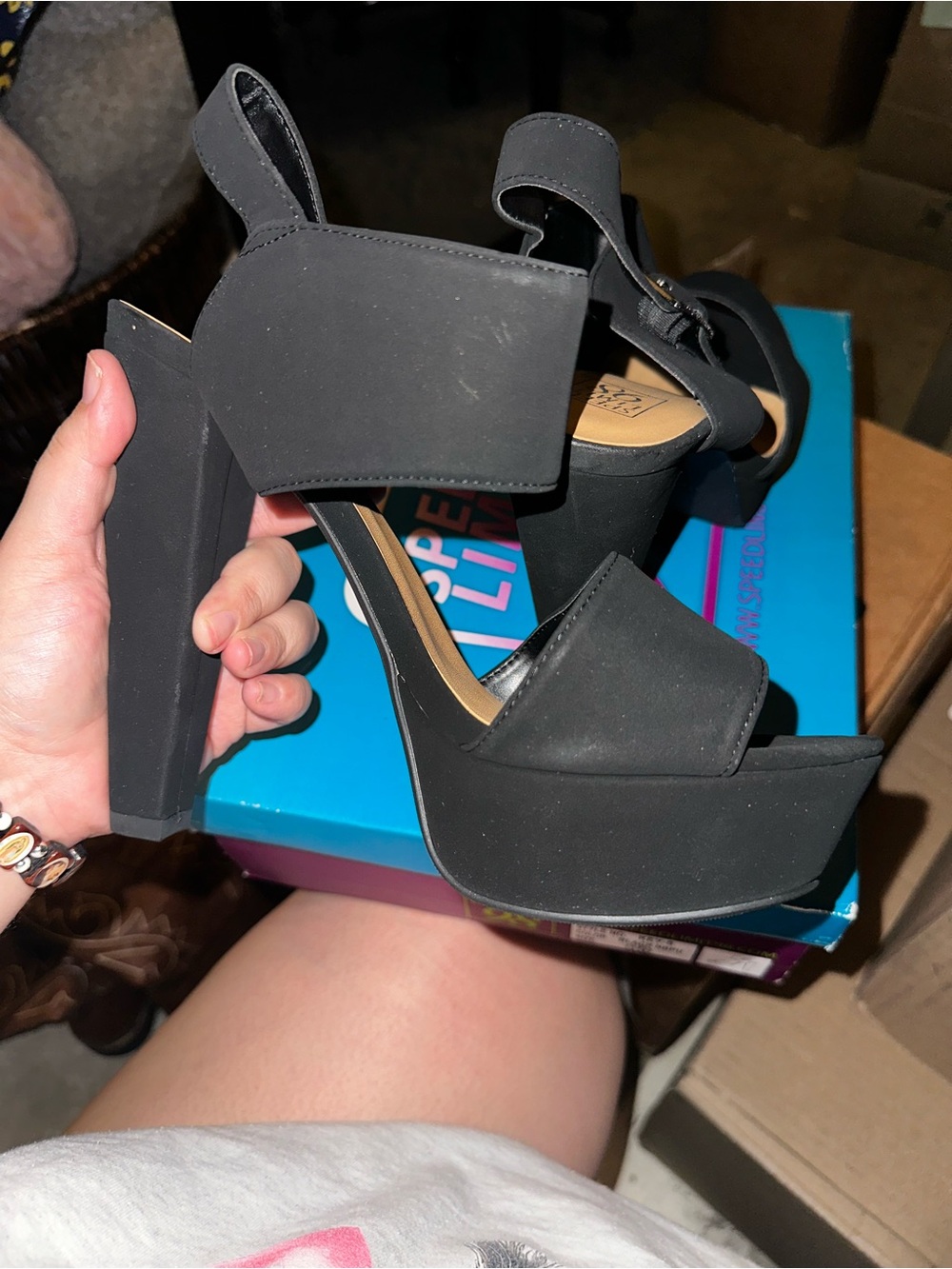 Black heels super cute size 10